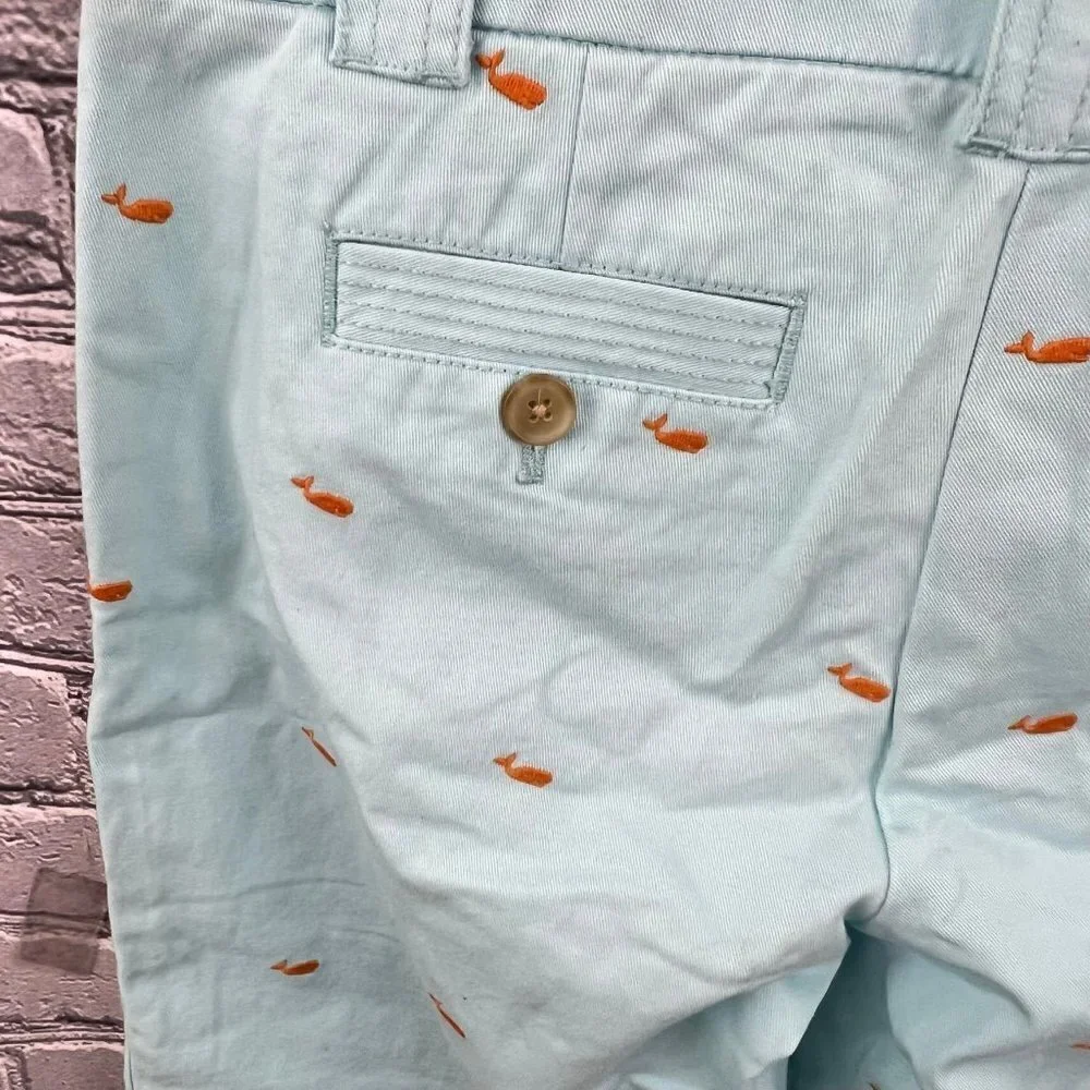 J Crew Critter Broken In Chino Pants Crop Length Whales Blue Size 2 - Picture 6 of 10